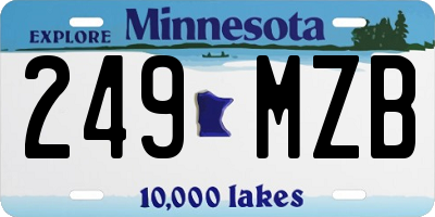 MN license plate 249MZB