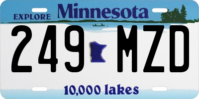 MN license plate 249MZD