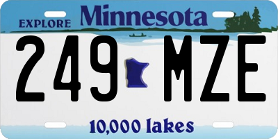 MN license plate 249MZE