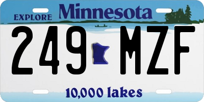 MN license plate 249MZF