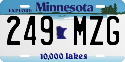 MN license plate 249MZG