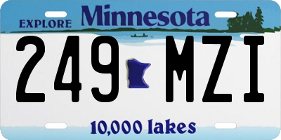 MN license plate 249MZI