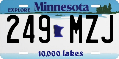 MN license plate 249MZJ