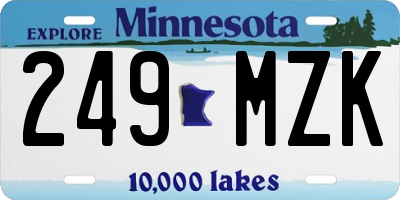 MN license plate 249MZK