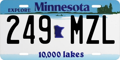 MN license plate 249MZL