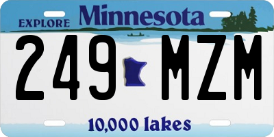 MN license plate 249MZM