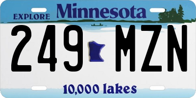 MN license plate 249MZN