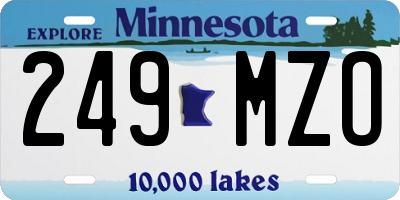 MN license plate 249MZO