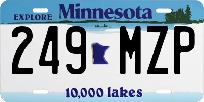 MN license plate 249MZP