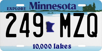 MN license plate 249MZQ