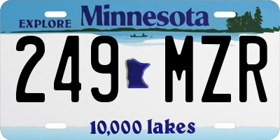 MN license plate 249MZR