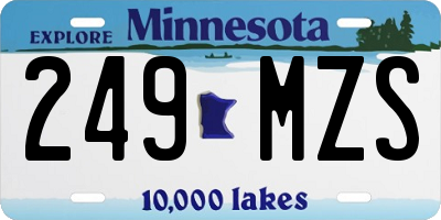 MN license plate 249MZS