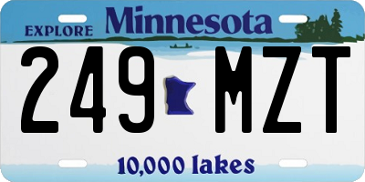 MN license plate 249MZT