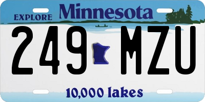 MN license plate 249MZU
