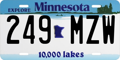 MN license plate 249MZW