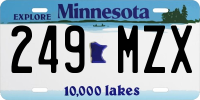 MN license plate 249MZX