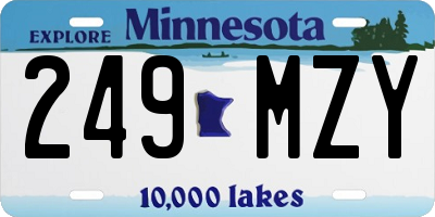 MN license plate 249MZY