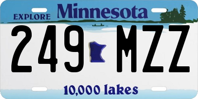 MN license plate 249MZZ