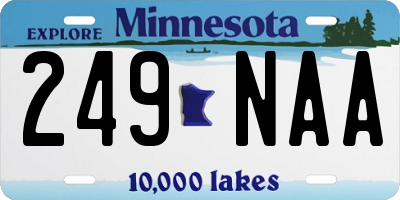 MN license plate 249NAA
