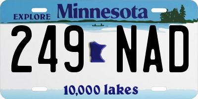 MN license plate 249NAD