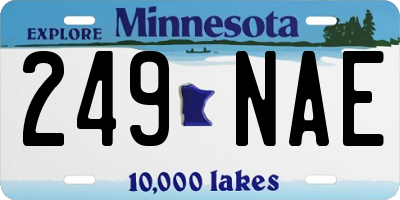 MN license plate 249NAE