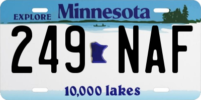 MN license plate 249NAF