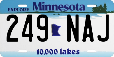 MN license plate 249NAJ