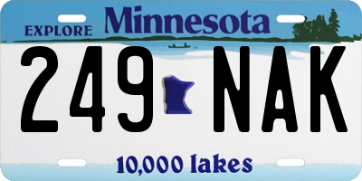MN license plate 249NAK