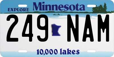 MN license plate 249NAM