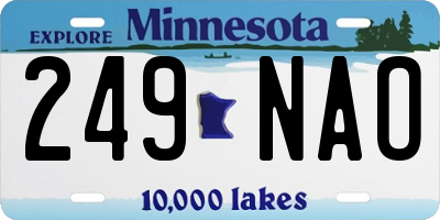 MN license plate 249NAO