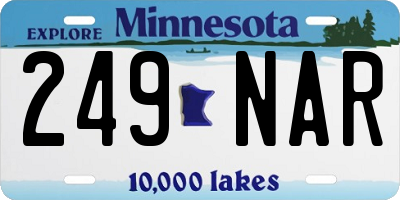 MN license plate 249NAR