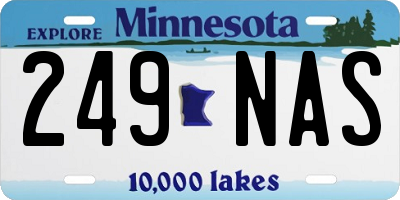 MN license plate 249NAS