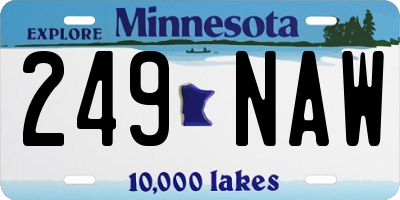 MN license plate 249NAW