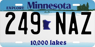 MN license plate 249NAZ