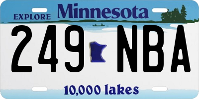 MN license plate 249NBA
