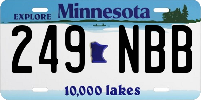 MN license plate 249NBB
