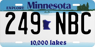 MN license plate 249NBC