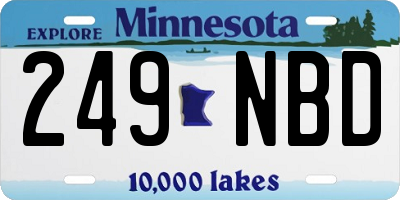 MN license plate 249NBD