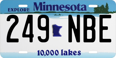 MN license plate 249NBE
