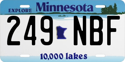 MN license plate 249NBF