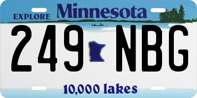 MN license plate 249NBG