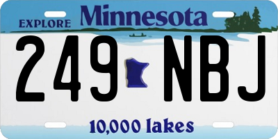 MN license plate 249NBJ
