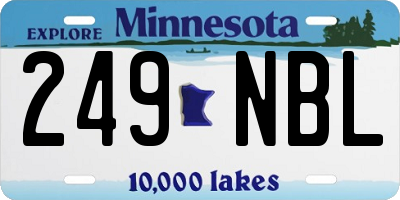 MN license plate 249NBL