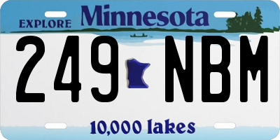 MN license plate 249NBM