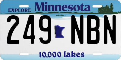 MN license plate 249NBN