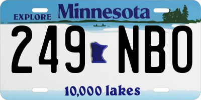 MN license plate 249NBO
