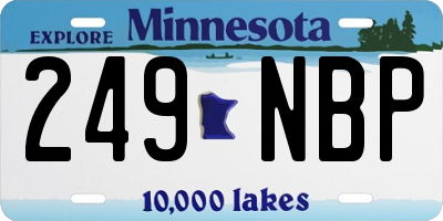 MN license plate 249NBP