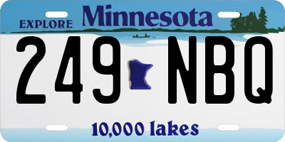 MN license plate 249NBQ