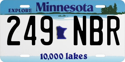 MN license plate 249NBR