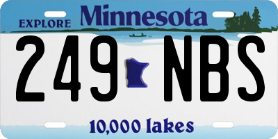 MN license plate 249NBS